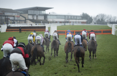 Horse racing in winter 